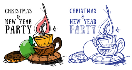 Christmas, New Year Partyのイラスト素材