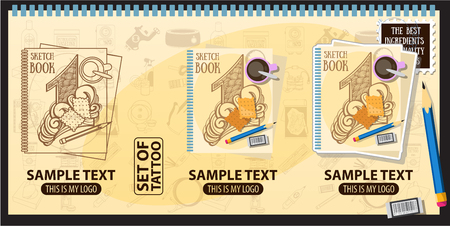 Sketchbook logo, tattooのイラスト素材