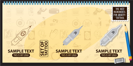 Cartridge needle, tattoo, logoのイラスト素材