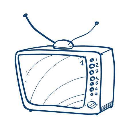 Vintage TV icon. Design elements in hand drawn style.のイラスト素材