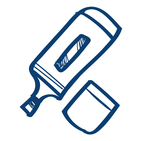 Marker, office supplies icon on a white background. Design elements in hand drawn style.のイラスト素材