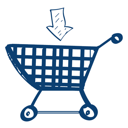 Trolley Shopping icon. Design elements in hand drawn style.の写真素材