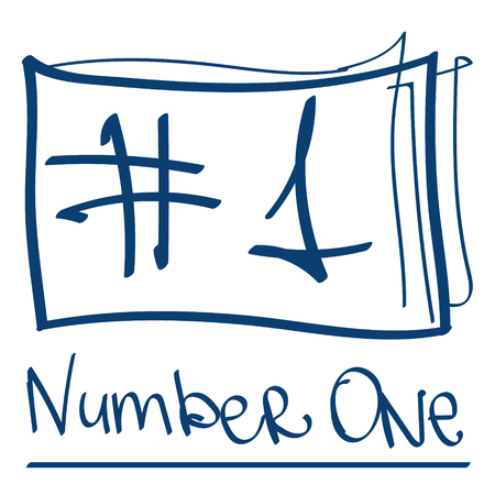 Sticker with the inscription number one icon.のイラスト素材