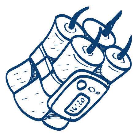 Fuse dynamite icon. Design elements in hand drawn style.のイラスト素材