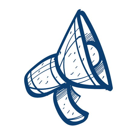 Speaker icon. Design elements in hand drawn style.のイラスト素材