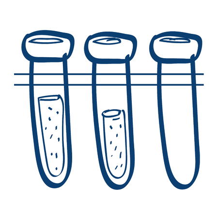 Medical test tubes icon. Design elements in hand drawn style.のイラスト素材