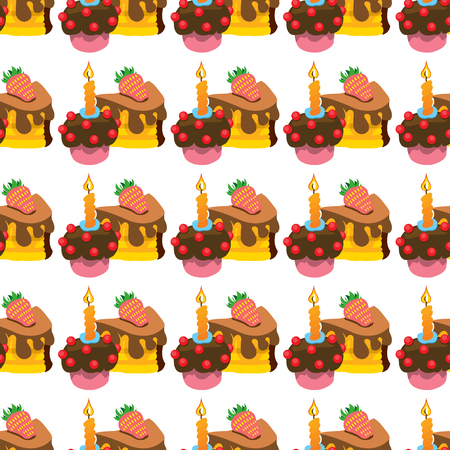 Seamless pattern with cakes.のイラスト素材