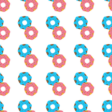Seamless pattern with donuts on white background.のイラスト素材