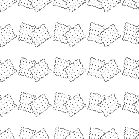 Seamless pattern with outline drawings crackers.のイラスト素材