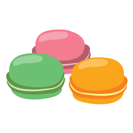Macaroon multicolored color logo. Color illustration of desserts and pastries.のイラスト素材