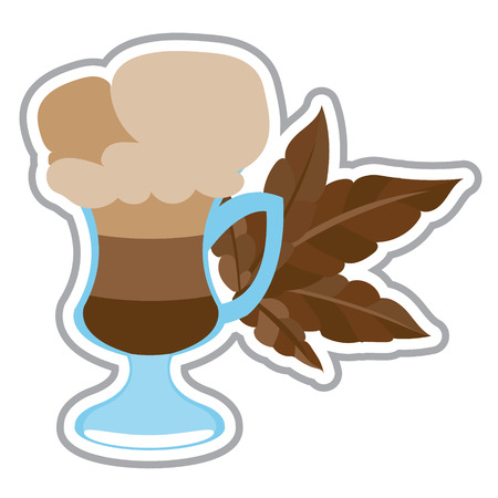 Iced coffee in the cup color illustration.のイラスト素材