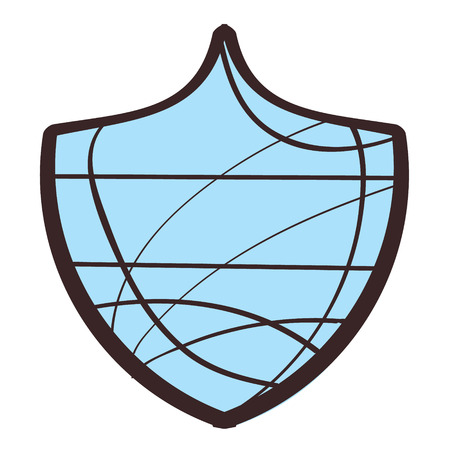 Shield for heraldry colored button with a black outline on a white background.のイラスト素材