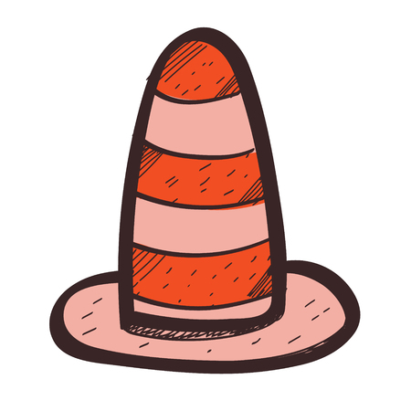 Border post striped colored button with a black outline on a white background.のイラスト素材