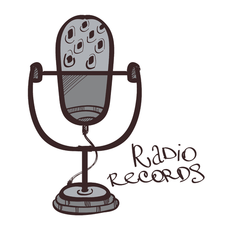 Desktop microphone color illustration on white background.のイラスト素材