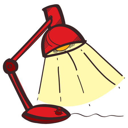 Table lamp in color illustration of hand drawing style.のイラスト素材
