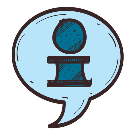 Speech bubble with the letter illustration in hand drawing style.のイラスト素材