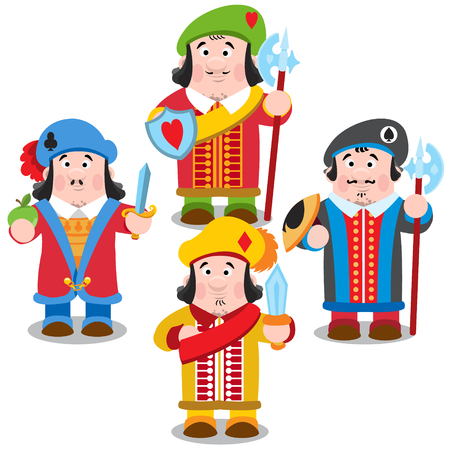 Four Prince. Cartoon characters vector.のイラスト素材