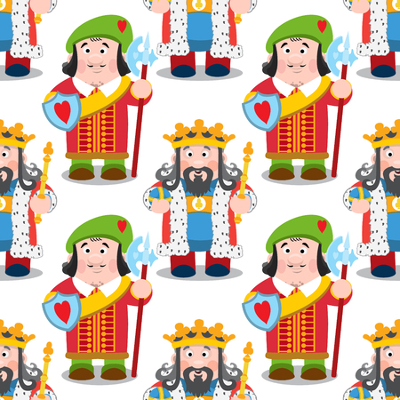 Seamless pattern with cartoon king and prince.のイラスト素材