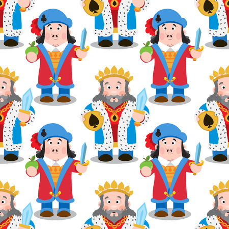 Seamless pattern with cartoon king and prince.のイラスト素材