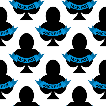 Seamless pattern with card suits symbols clubs.のイラスト素材