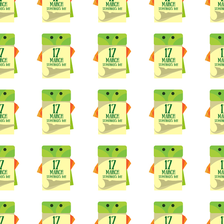 Seamless pattern with a calendar on 17 March.のイラスト素材
