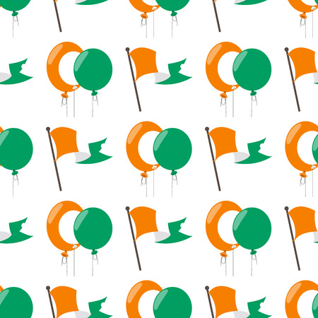 Seamless pattern with a balloons and an Irish flag.のイラスト素材
