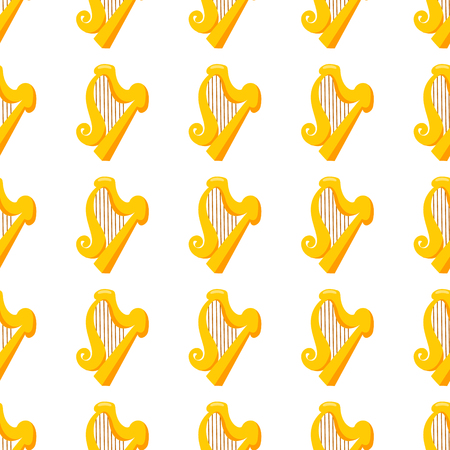 Seamless pattern with golden harp.のイラスト素材
