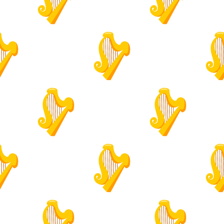 Seamless pattern with golden harp.のイラスト素材