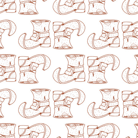 Seamless pattern with shoes leprechaun.のイラスト素材