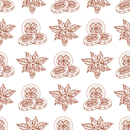Seamless pattern coins with the image of clover.のイラスト素材