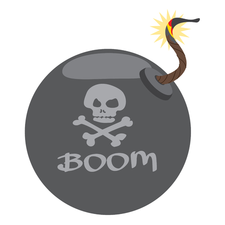 Bomb illustration on the pirate theme. Vector illustration isolated on white background.のイラスト素材