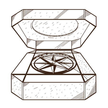 Compass. The illustration on the theme of travel and hiking.のイラスト素材