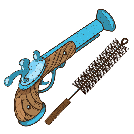Musket and ramrod illustration on military themeのイラスト素材
