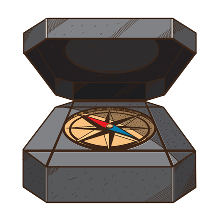Compass. The illustration on the theme of travel and hiking.のイラスト素材