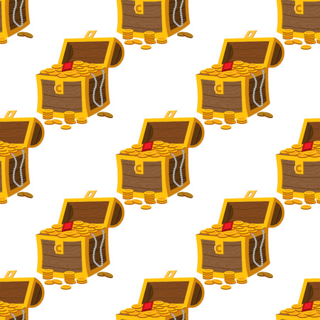 Seamless pattern for design surface Treasure chestのイラスト素材