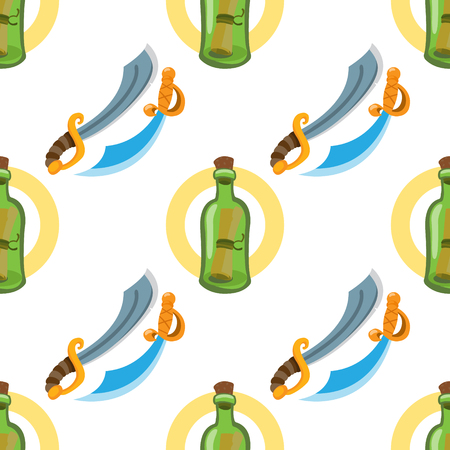 Seamless pattern for design surface Message in a bottle.のイラスト素材