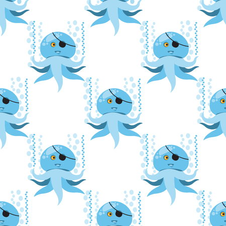 Seamless pattern for design surface Octopus. Marine life.のイラスト素材