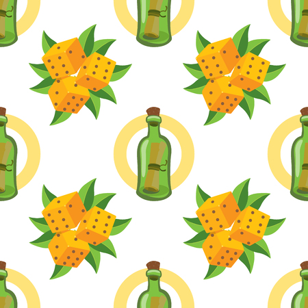 Seamless pattern for design surface Message in a bottle.のイラスト素材