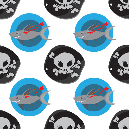 Seamless pattern for design surface Wounded shark.のイラスト素材