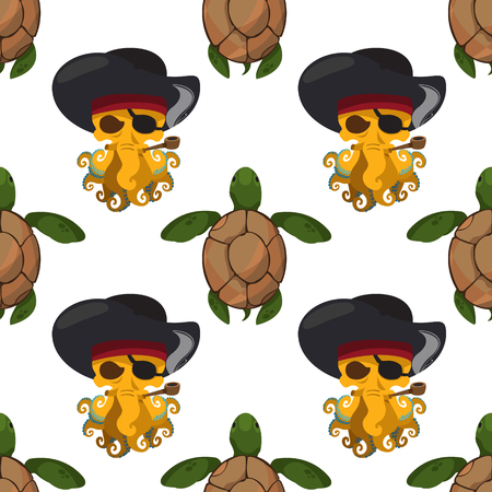 Seamless pattern for design surface Sea turtles.のイラスト素材