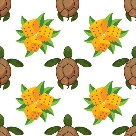 Seamless pattern for design surface Sea turtles.のイラスト素材