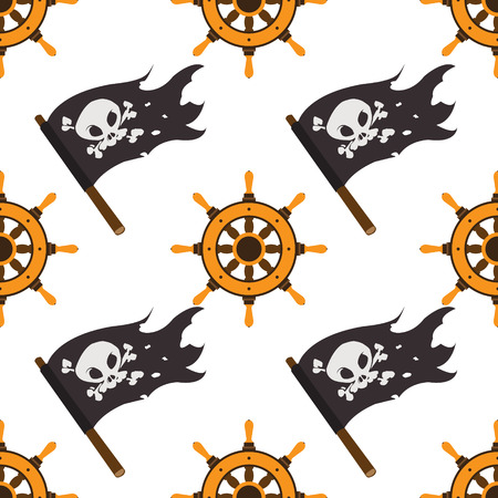 Seamless pattern for design surface Ship wheel.のイラスト素材
