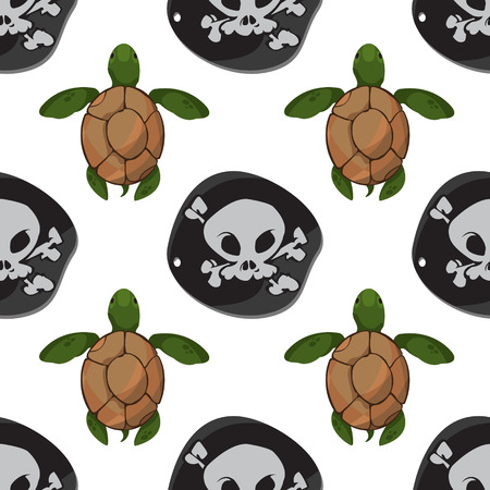 Seamless pattern for design surface Sea turtles.のイラスト素材