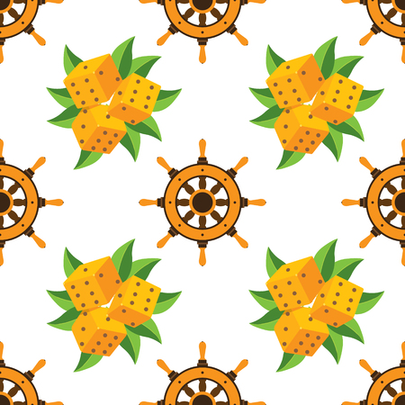 Seamless pattern for design surface Ship wheel.のイラスト素材