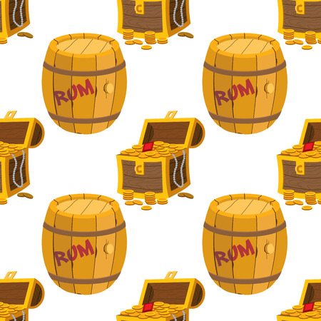 Seamless pattern for design surface Treasure chest.のイラスト素材