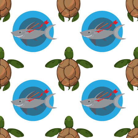 Seamless pattern for design surface Sea turtles.のイラスト素材