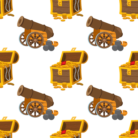 Seamless pattern for design surface Treasure chest.のイラスト素材