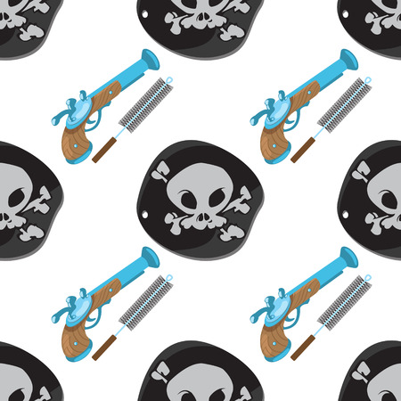 Seamless pattern for design surface Musket and ramrod.のイラスト素材