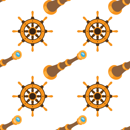 Seamless pattern for design surface Spyglass on white background.のイラスト素材