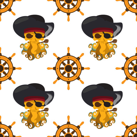 Seamless pattern for design surface Ship wheel.のイラスト素材